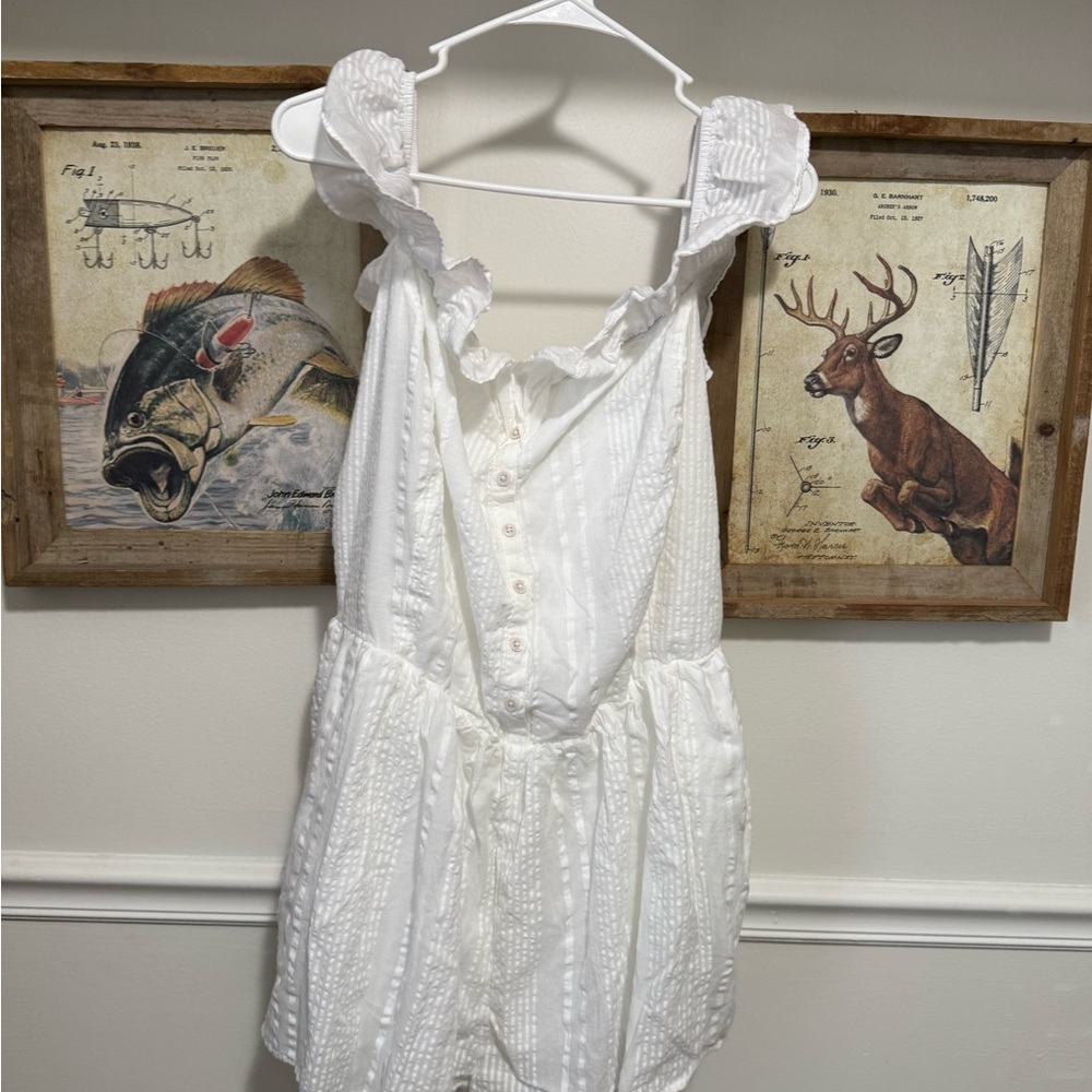 Aerie White Ruffled Romper